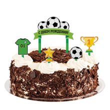 Набор украшений для торта "С днем рождения" (футбол)