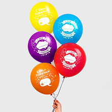 Набор воздушных шаров "День рождения с местом для записи", 5 шт (30 см), цвет МИКС