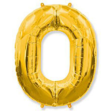 Фольгированный шар "Цифра 0", золотой, 91 см