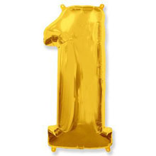 Фольгированный шар "Цифра 1", золото, 91 см