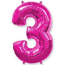 Фольгированный шар "Цифра 3", розовый, 91 см