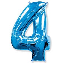 Фольгированный шар "Цифра 4", голубой, 91 см
