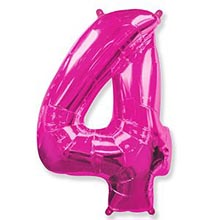 Фольгированный шар "Цифра 4", розовый, 91 см
