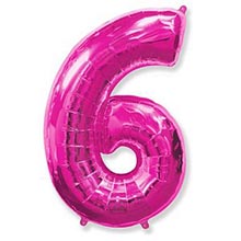 Фольгированный шар "Цифра 6", розовый, 91 см
