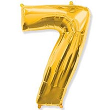 Фольгированный шар "Цифра 7", золото, 91 см