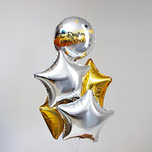 Набор фольгированных шаров "С днем рождения, звезды" 5 шт (45 см; 50 см)