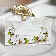 Рассадочная карточка для гостей  "Праздничные розы" (айвори)