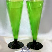 Одноразовые фужеры для шампанского - зеленые (6 шт) 