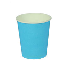 Бумажные стаканы однотонные (10 шт, голубые)