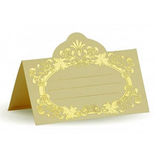 Банкетная карточка для гостей "Узоры №3" (золото)