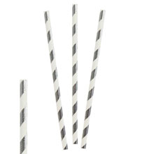 Трубочки для коктейля "Stripes" (12 шт, серебристые)