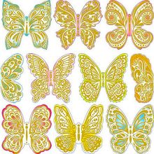 Красивый набор бумажных украшений "Бабочки" (10 шт)