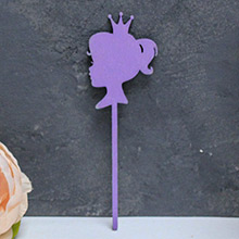 Деревянный топпер на палочке "Принцесса" (фиолетовый)
